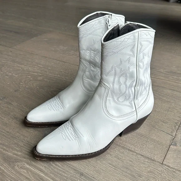 Sandro white cowboy boots new arrivals